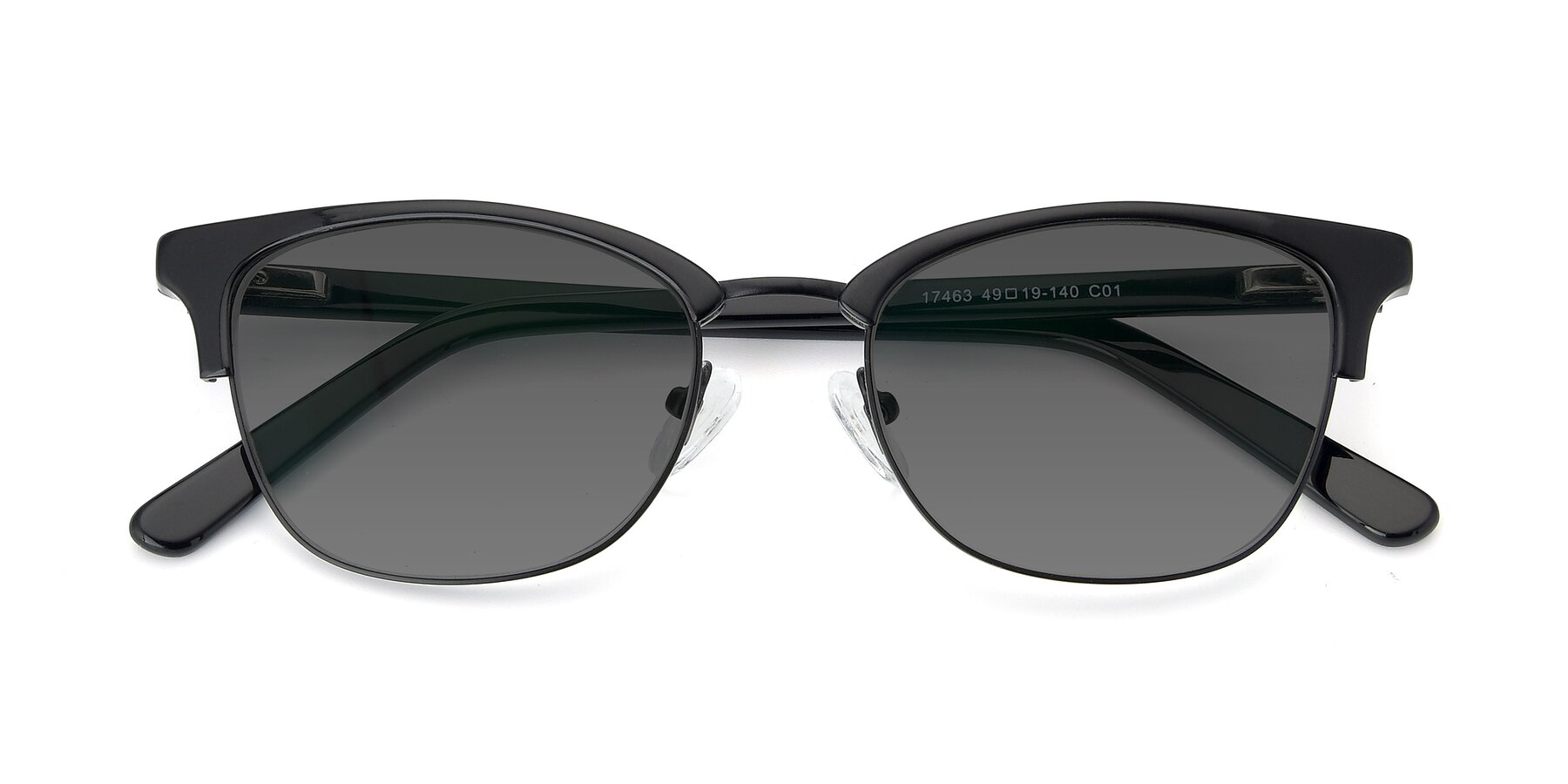 Folded Front of 17463 in Black with Medium Gray Tinted Lenses