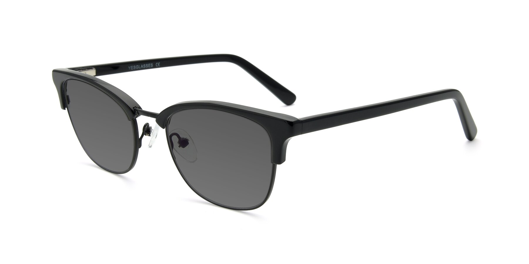 Angle of 17463 in Black with Medium Gray Tinted Lenses