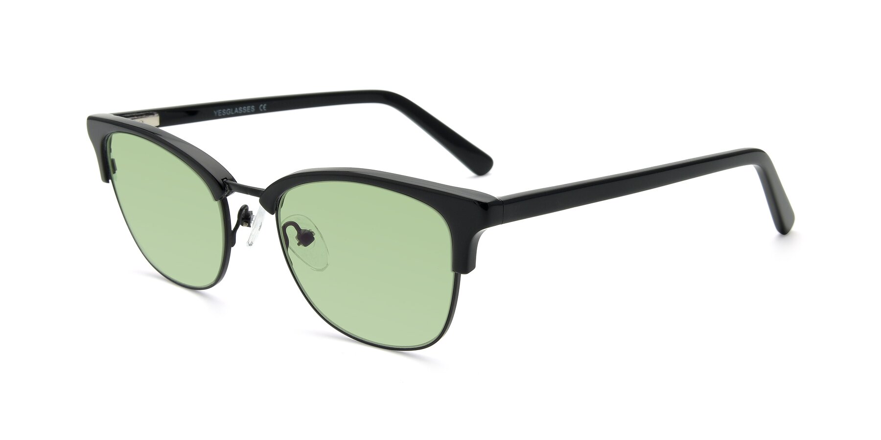 Angle of 17463 in Black with Medium Green Tinted Lenses