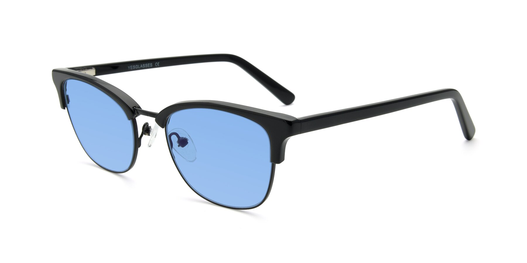 Angle of 17463 in Black with Medium Blue Tinted Lenses