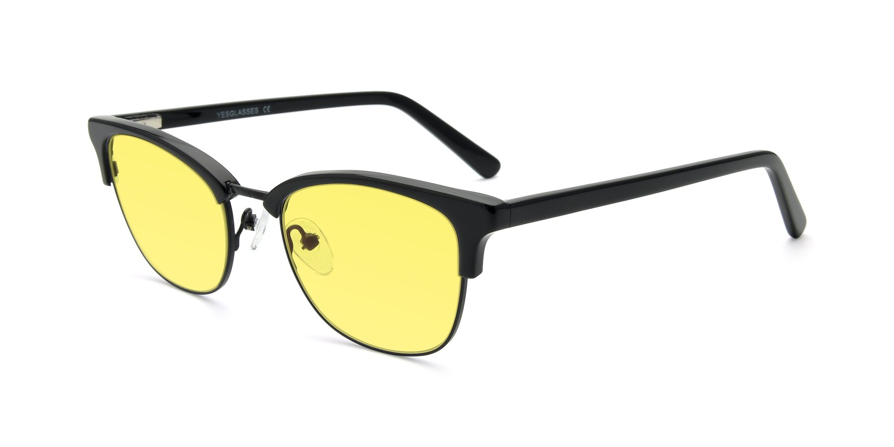 Angle of 17463 in Black with Medium Yellow Tinted Lenses