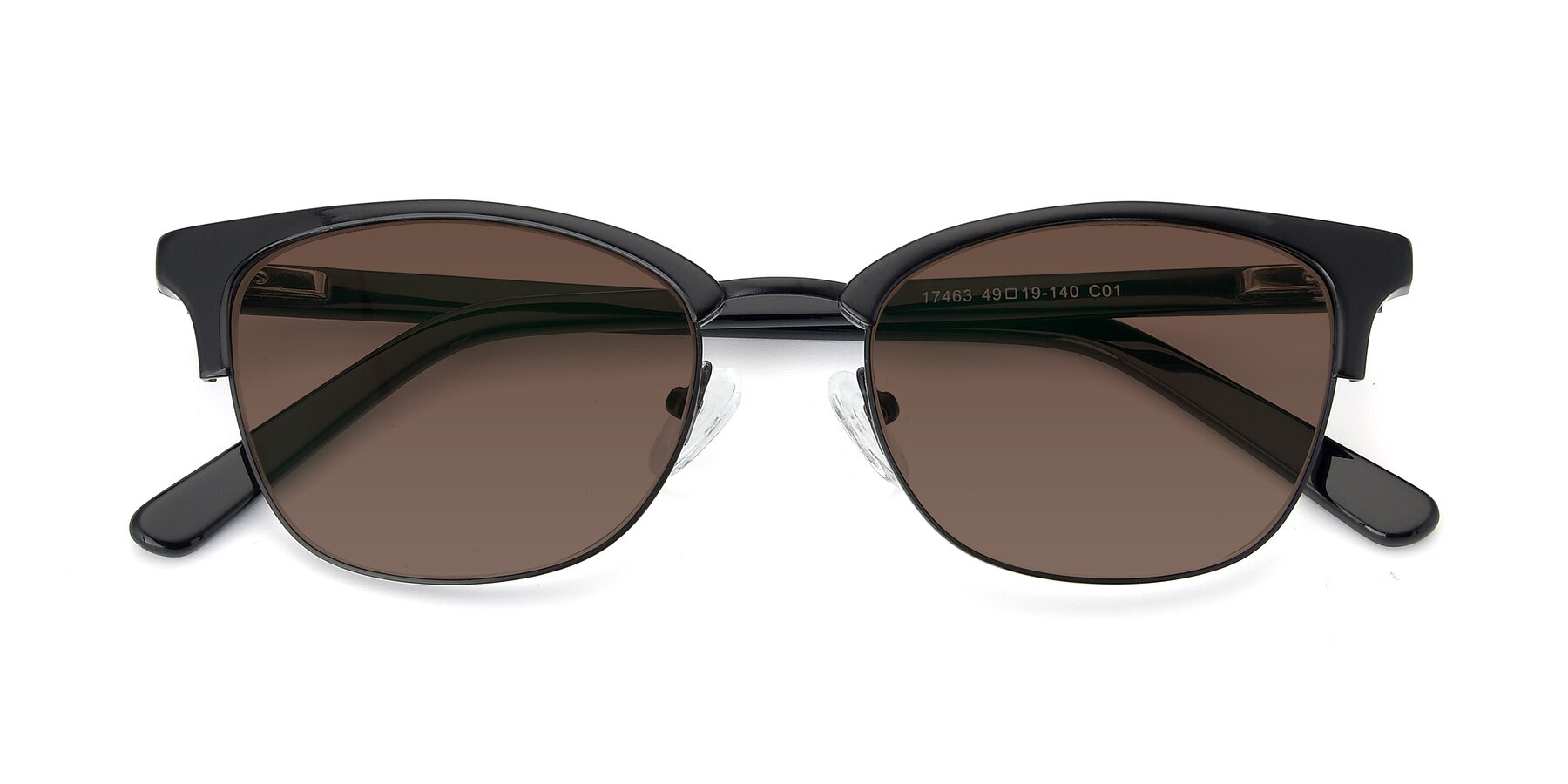 Folded Front of 17463 in Black with Brown Tinted Lenses