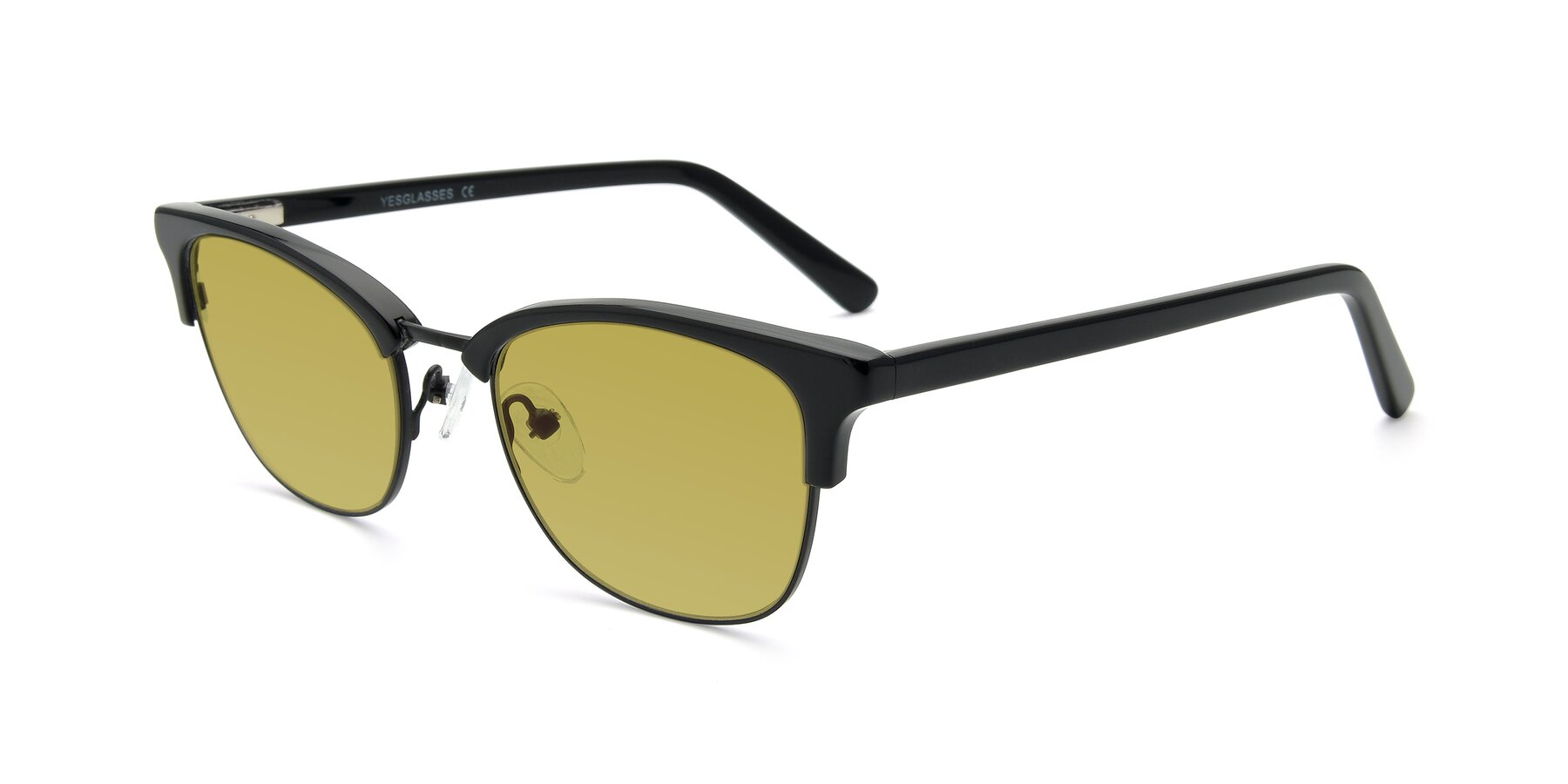 Angle of 17463 in Black with Champagne Tinted Lenses