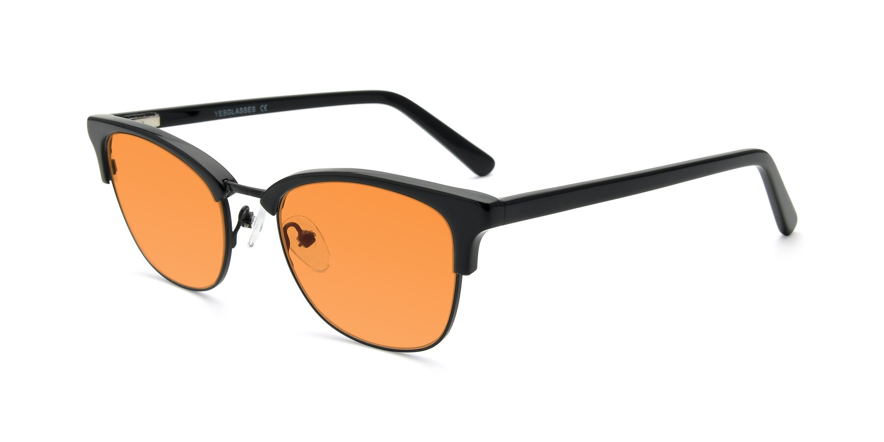 Angle of 17463 in Black with Orange Tinted Lenses