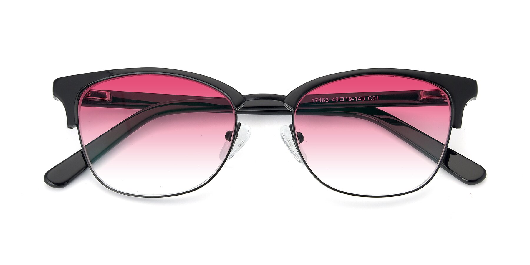 Folded Front of 17463 in Black with Pink Gradient Lenses