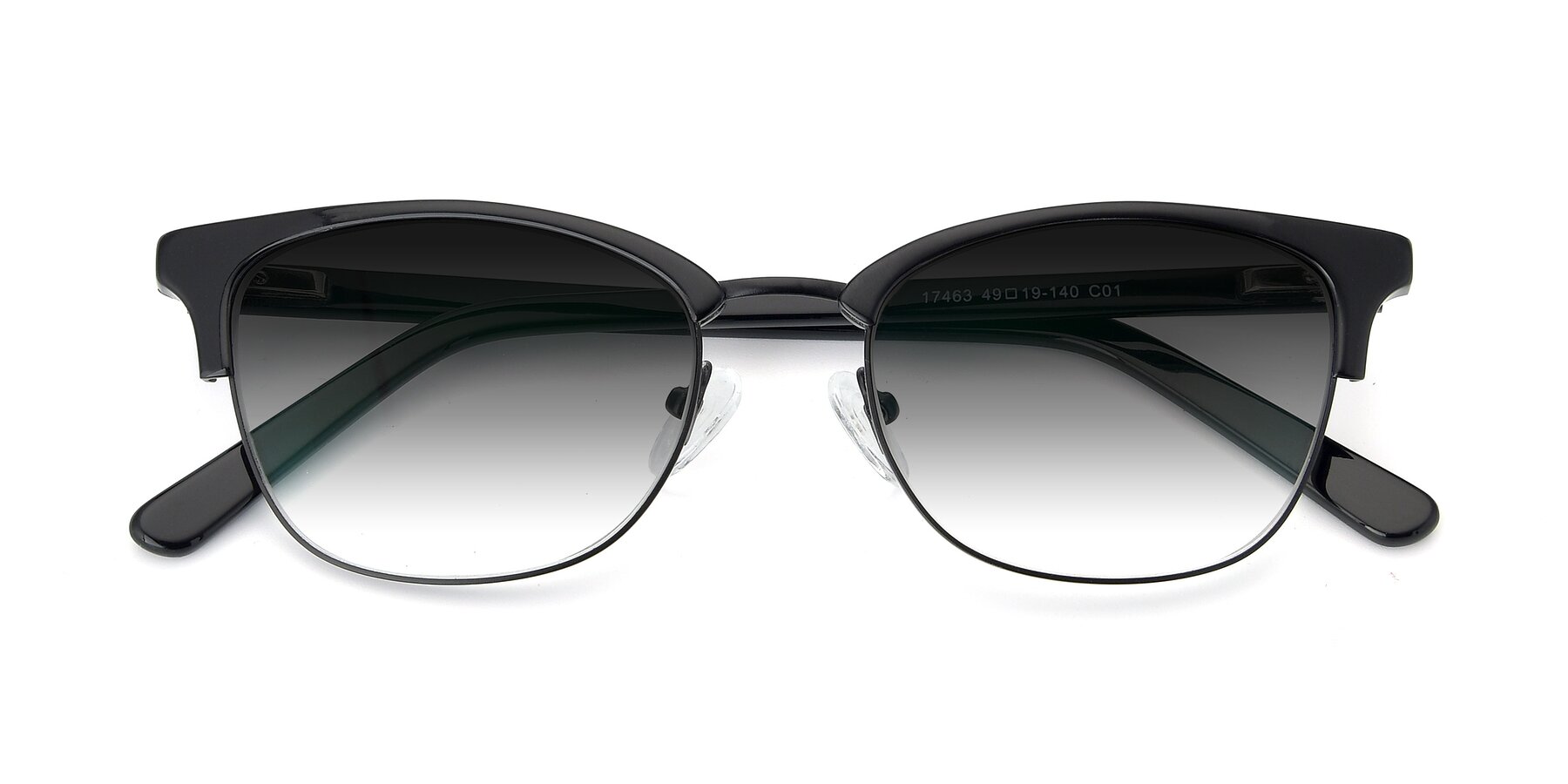 Folded Front of 17463 in Black with Gray Gradient Lenses