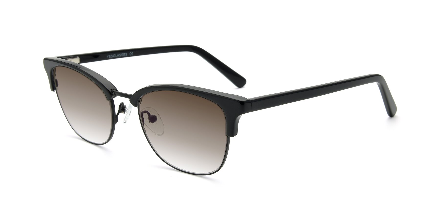 Angle of 17463 in Black with Brown Gradient Lenses