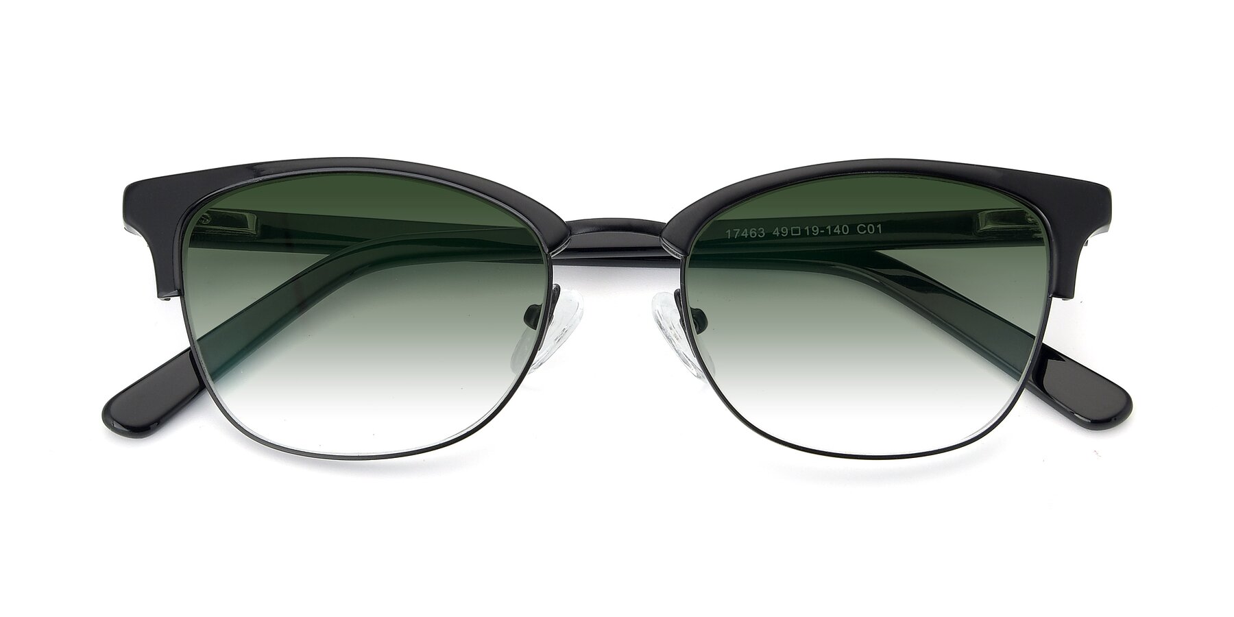 Folded Front of 17463 in Black with Green Gradient Lenses