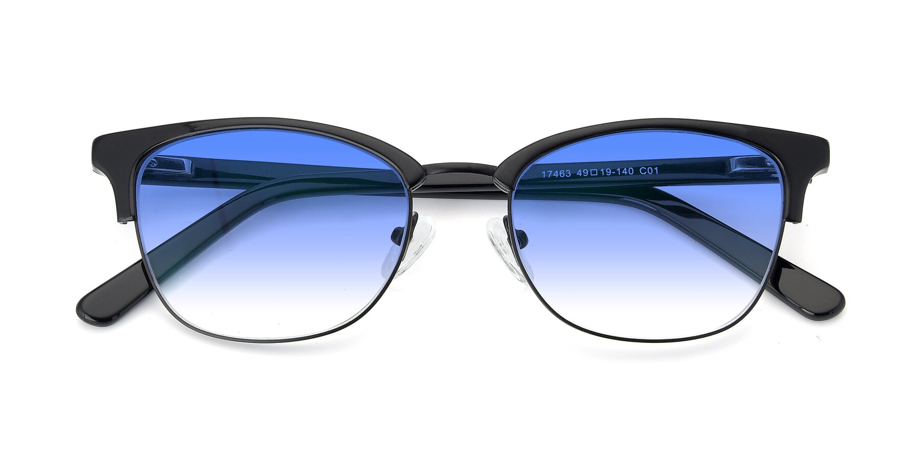 Folded Front of 17463 in Black with Blue Gradient Lenses