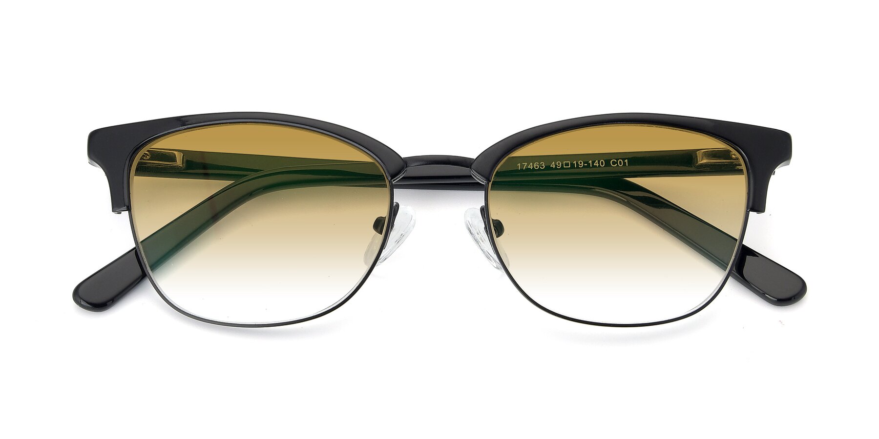 Folded Front of 17463 in Black with Champagne Gradient Lenses