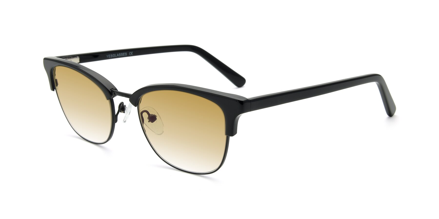 Angle of 17463 in Black with Champagne Gradient Lenses
