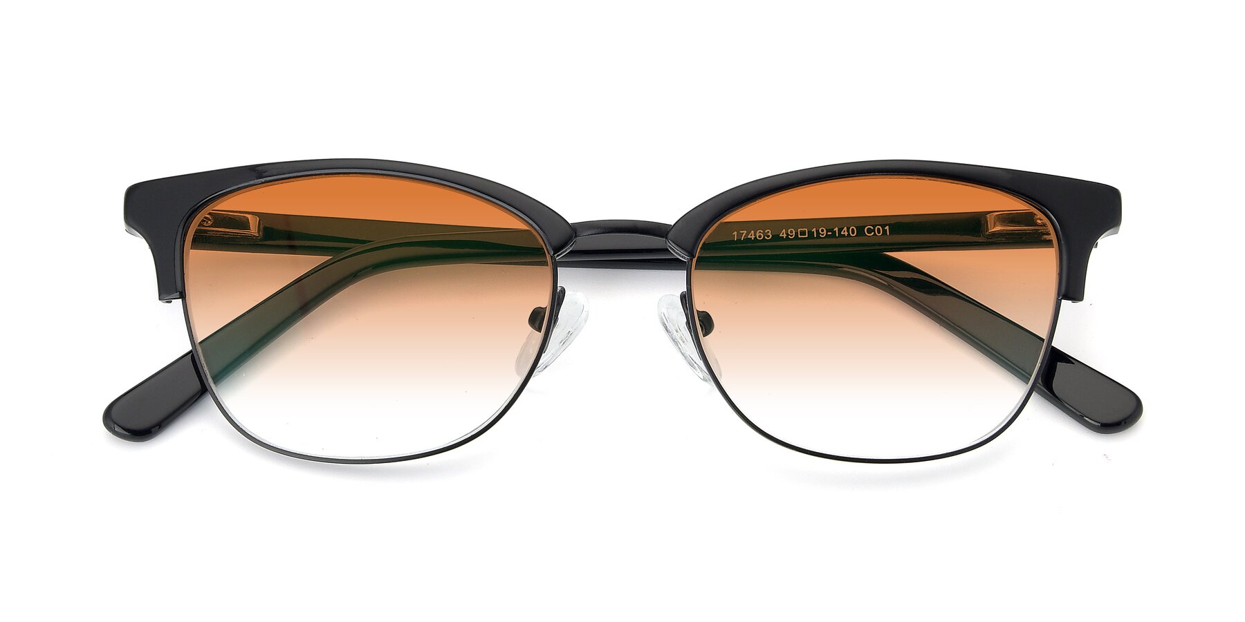 Folded Front of 17463 in Black with Orange Gradient Lenses