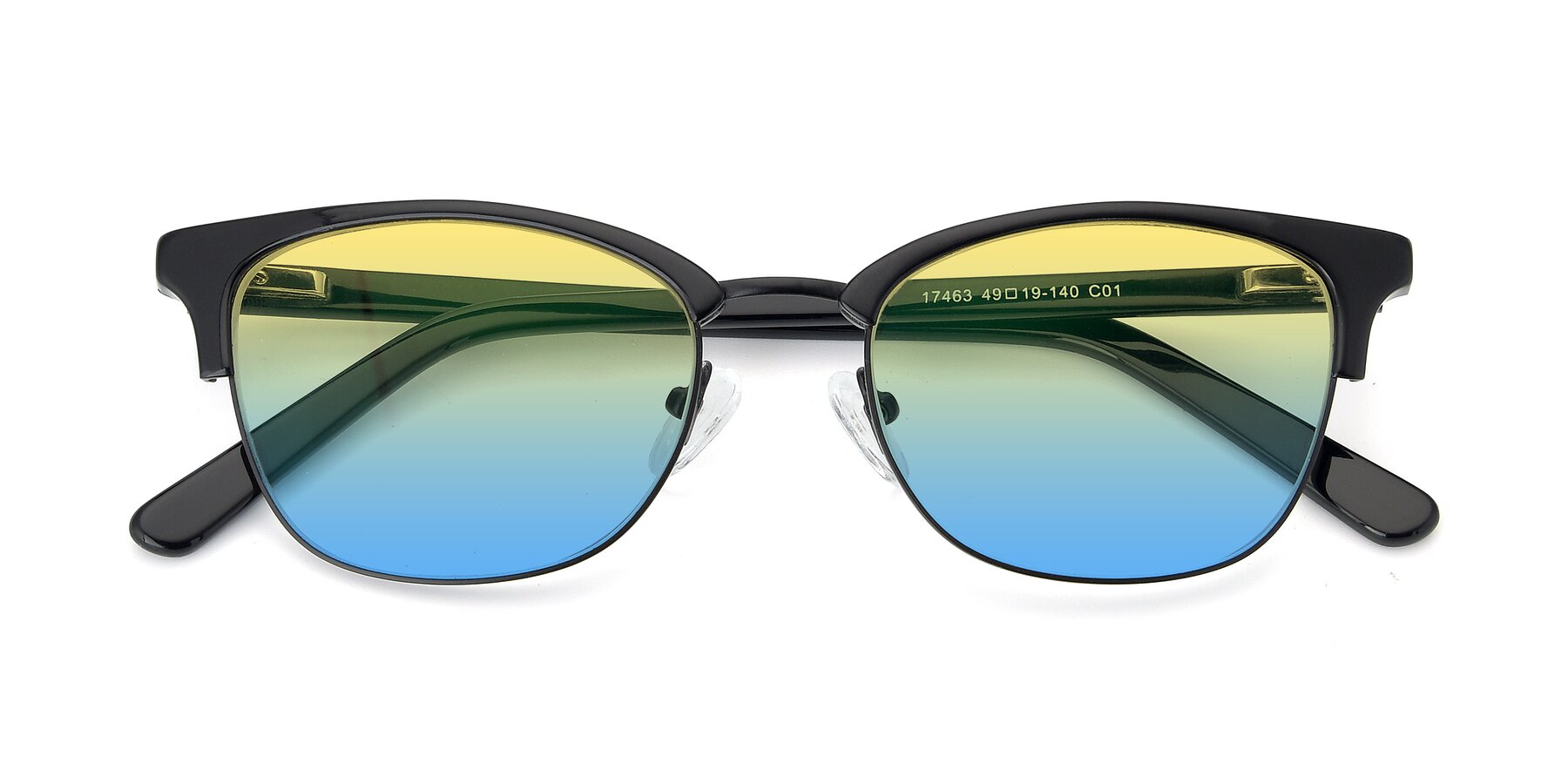 Folded Front of 17463 in Black with Yellow / Blue Gradient Lenses