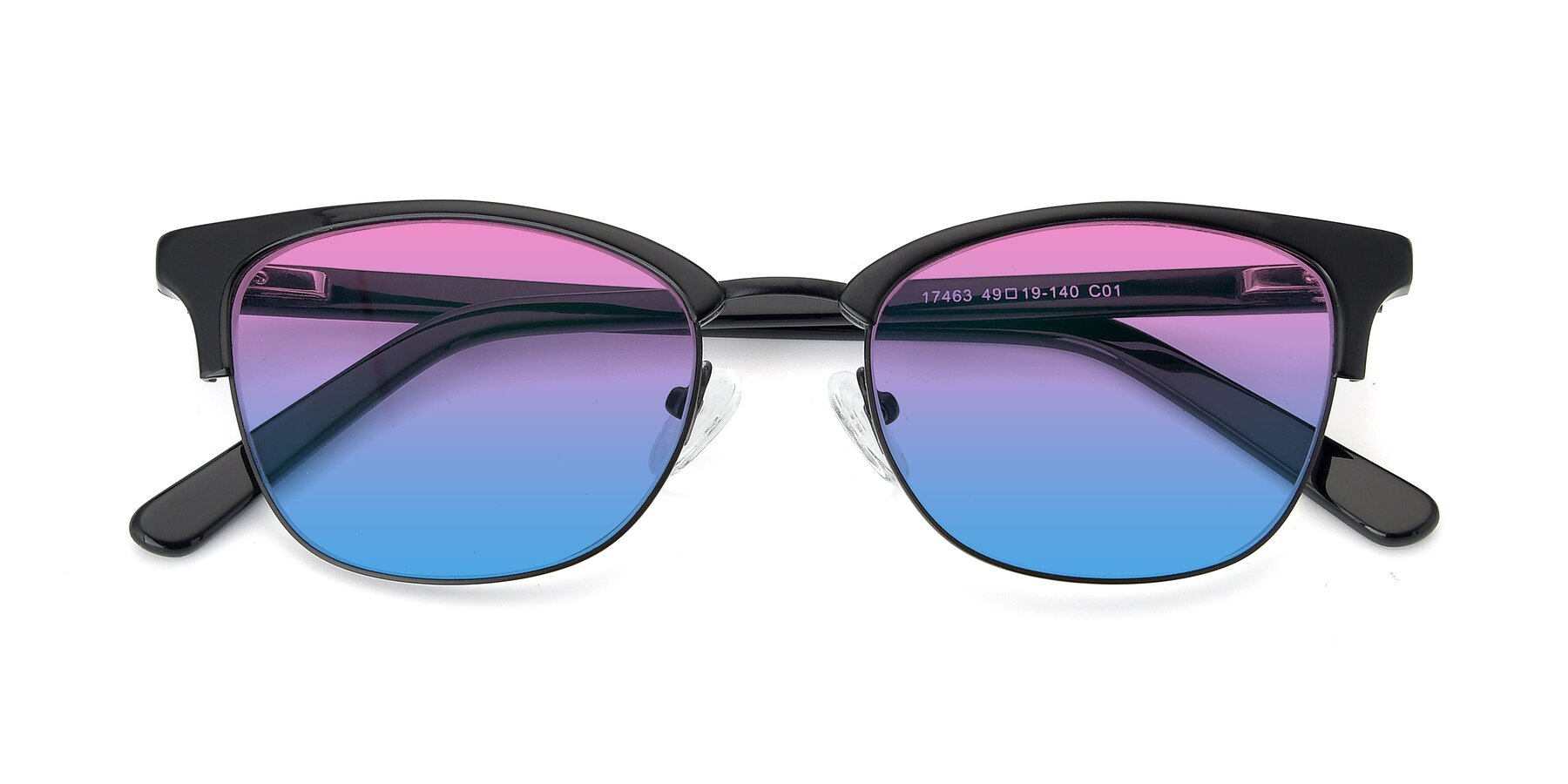 Folded Front of 17463 in Black with Pink / Blue Gradient Lenses