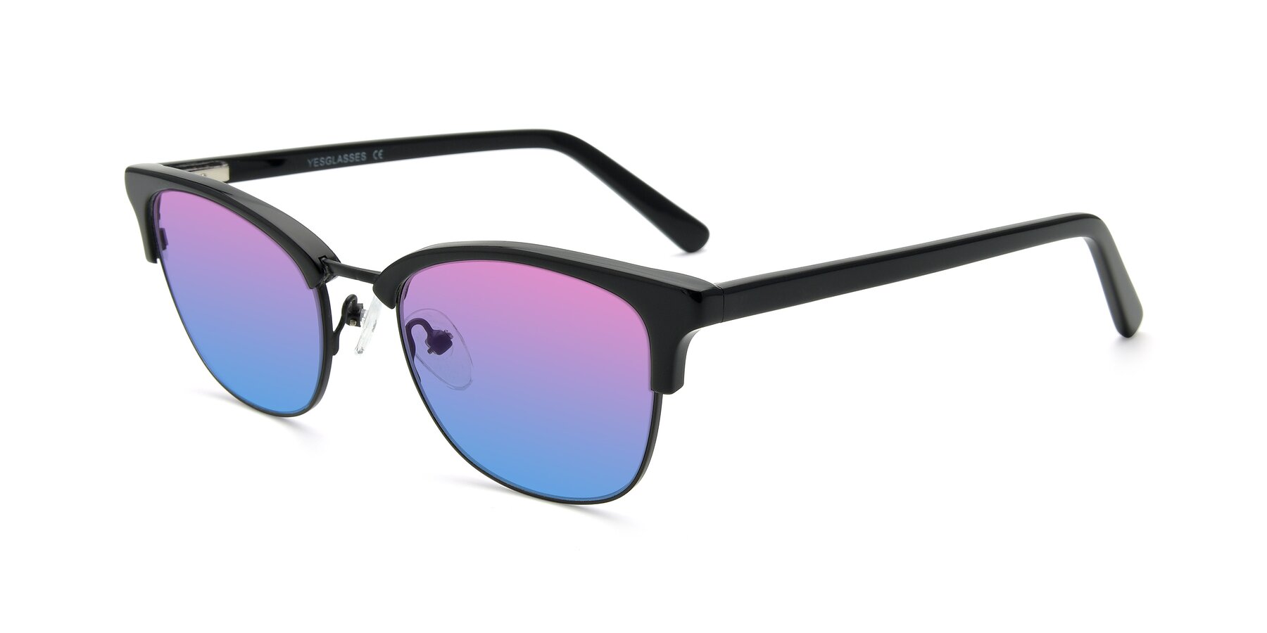 Angle of 17463 in Black with Pink / Blue Gradient Lenses