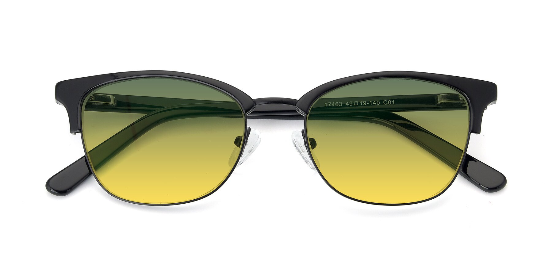 Folded Front of 17463 in Black with Green / Yellow Gradient Lenses