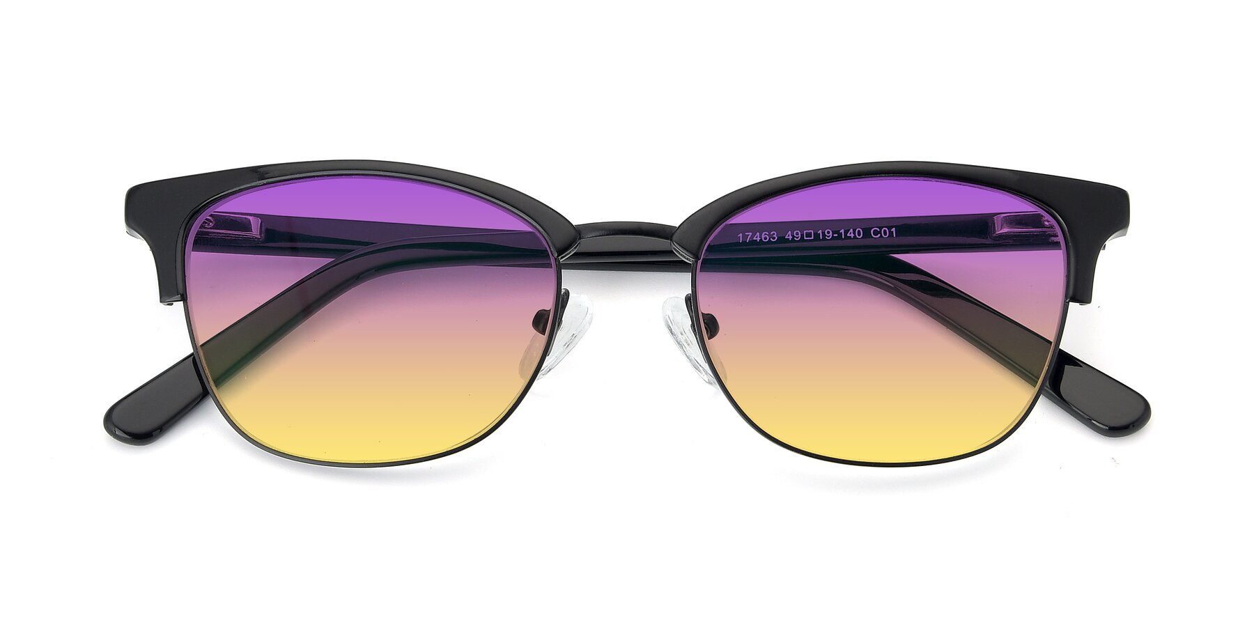 Folded Front of 17463 in Black with Purple / Yellow Gradient Lenses
