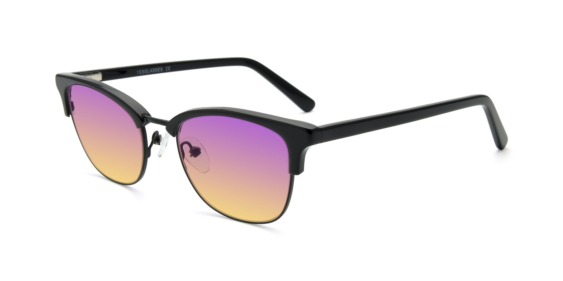 Angle of 17463 in Black with Purple / Yellow Gradient Lenses