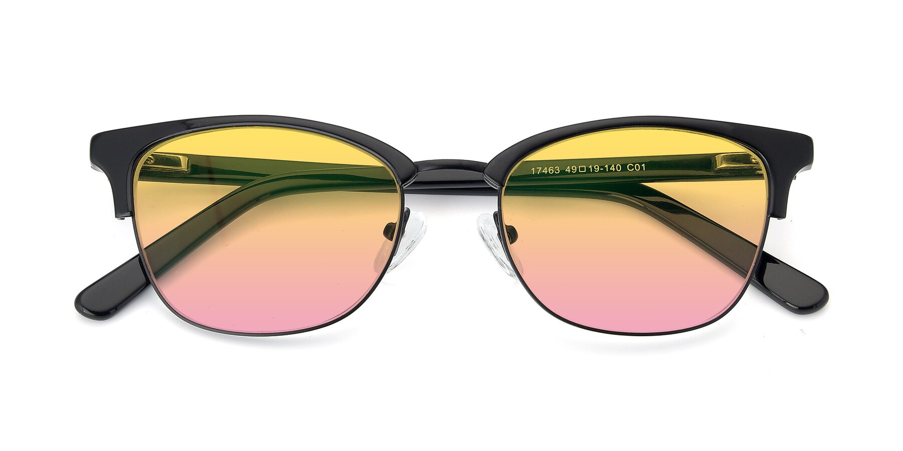 Folded Front of 17463 in Black with Yellow / Pink Gradient Lenses