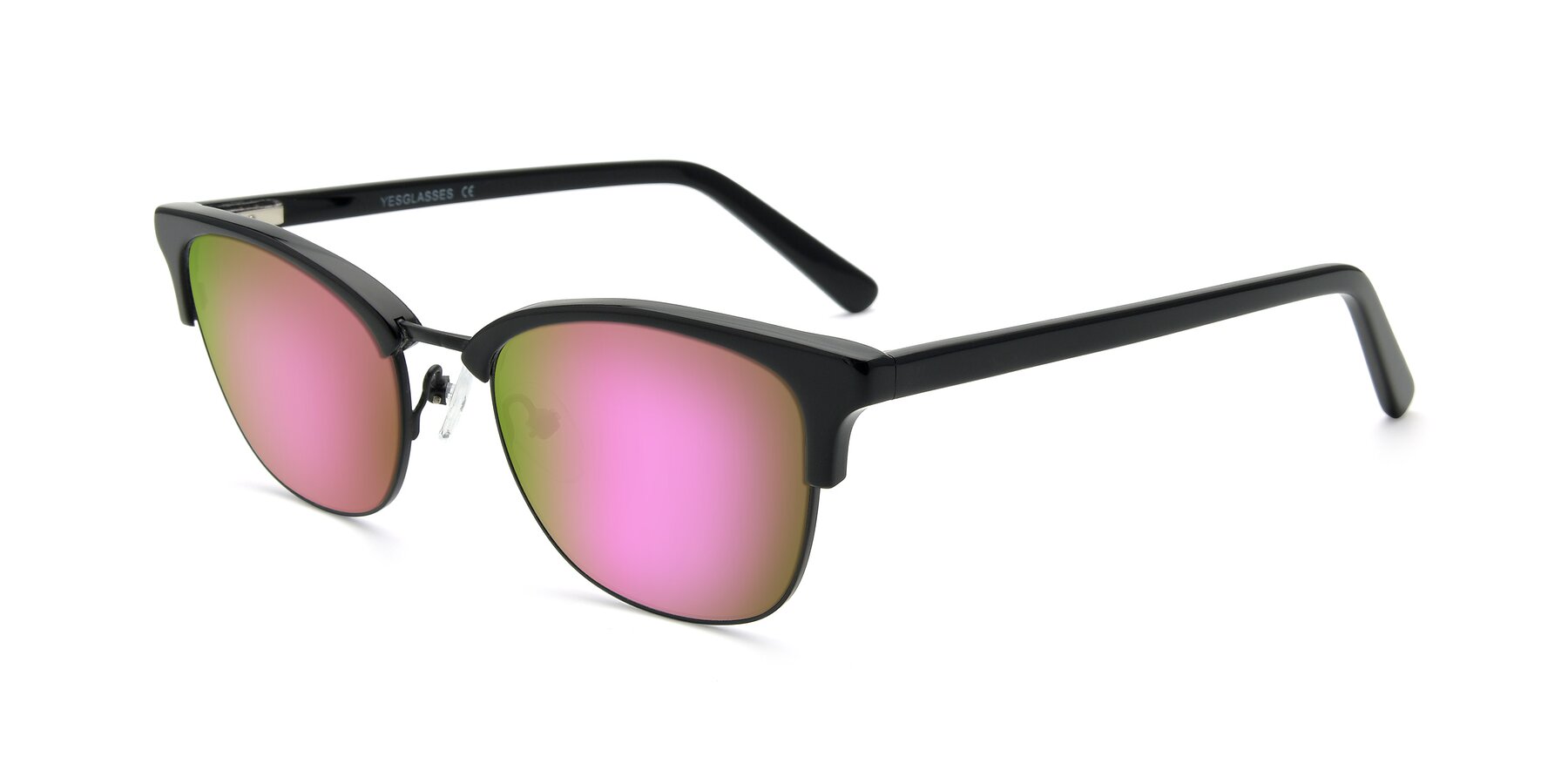 Angle of 17463 in Black with Pink Mirrored Lenses