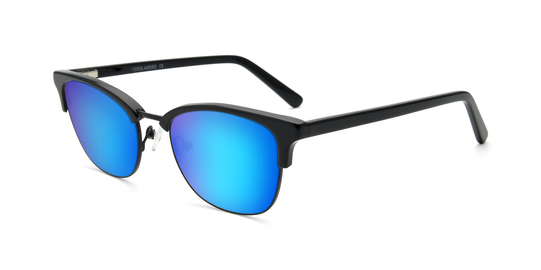 Angle of 17463 in Black with Blue Mirrored Lenses