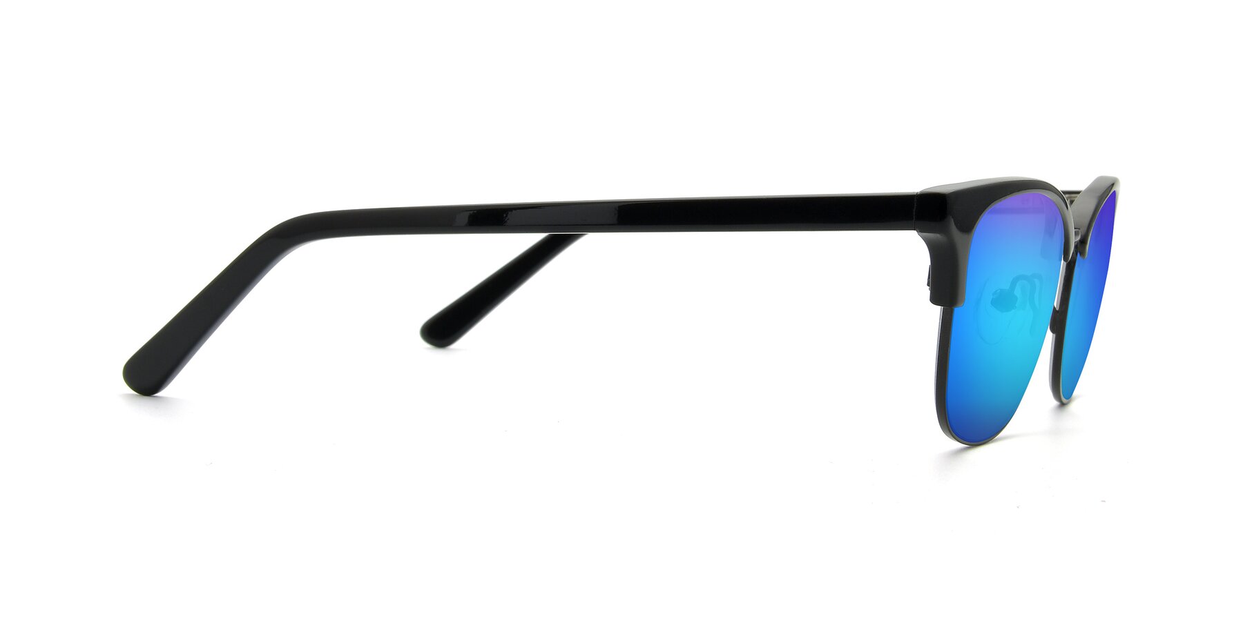 Side of 17463 in Black with Blue Mirrored Lenses