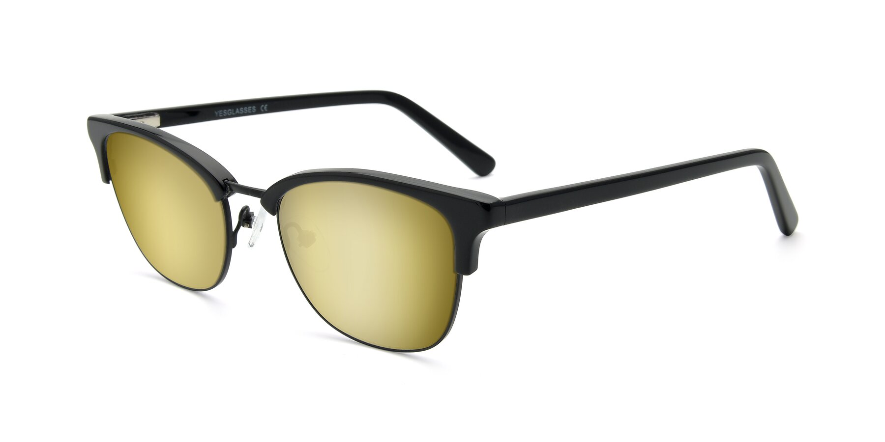 Angle of 17463 in Black with Gold Mirrored Lenses