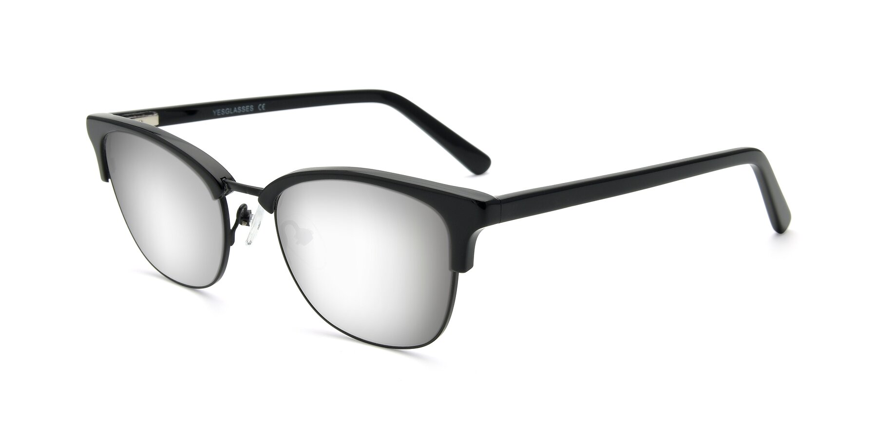 Angle of 17463 in Black with Silver Mirrored Lenses