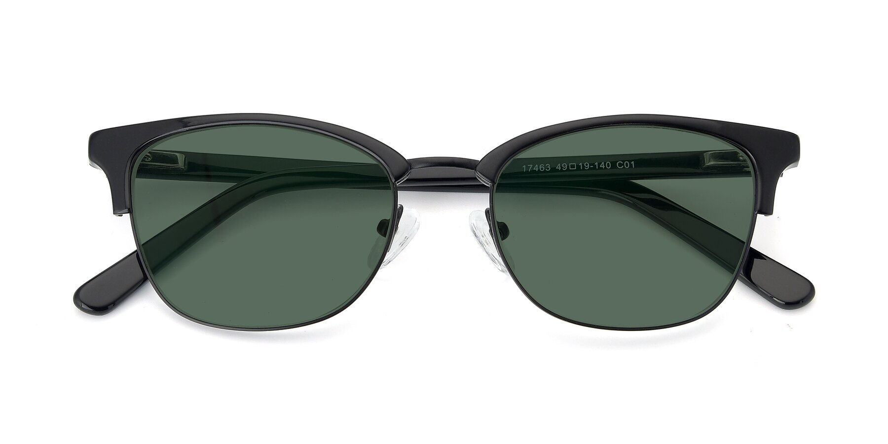 Folded Front of 17463 in Black with Green Polarized Lenses