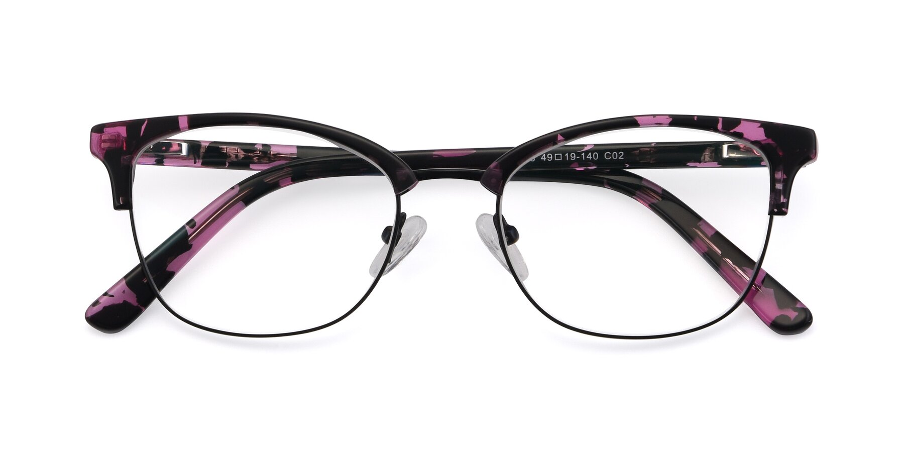 Folded Front of 17463 in Floral with Clear Reading Eyeglass Lenses