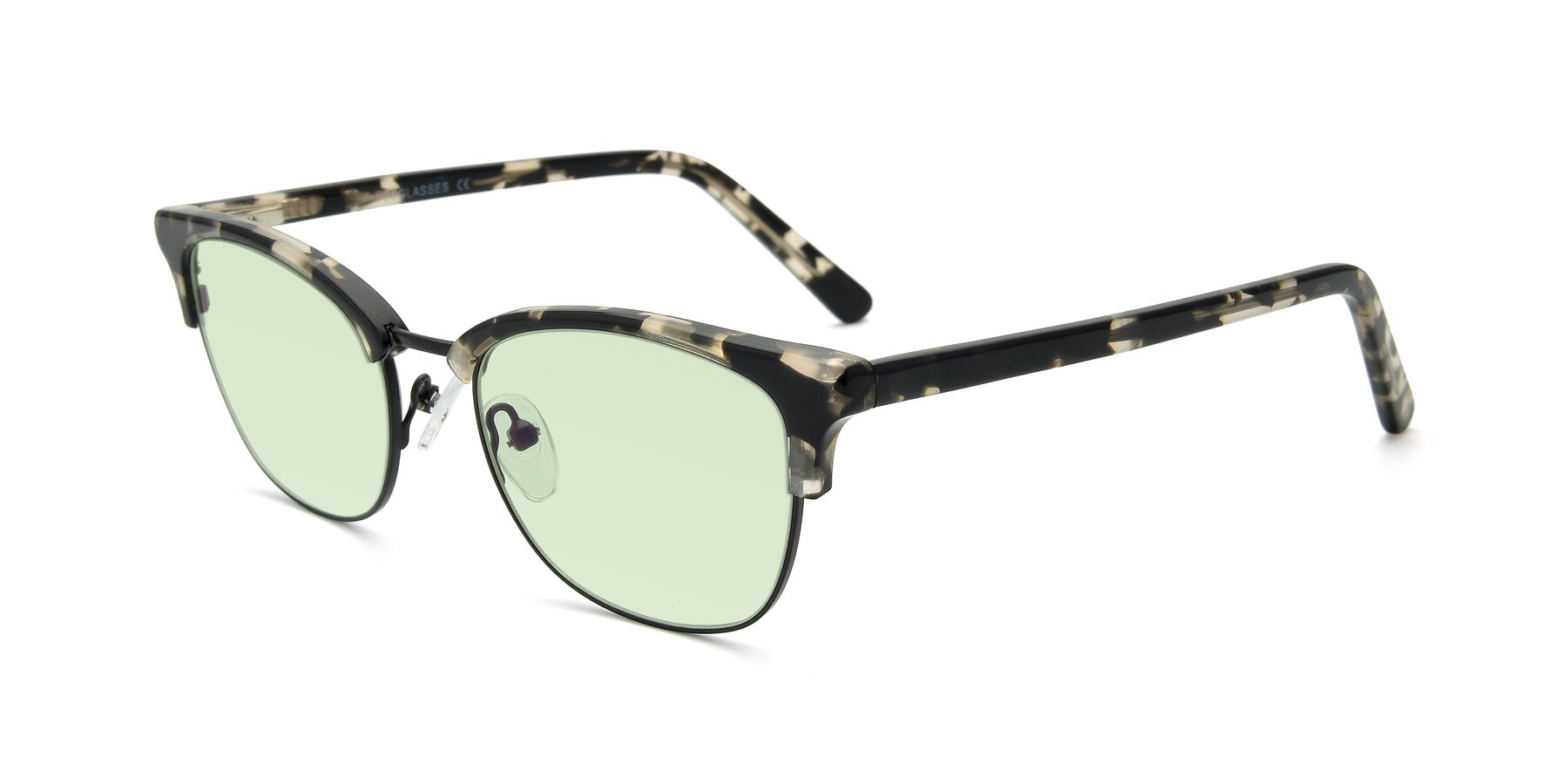 Angle of 17463 in Black-Tortoise with Light Green Tinted Lenses