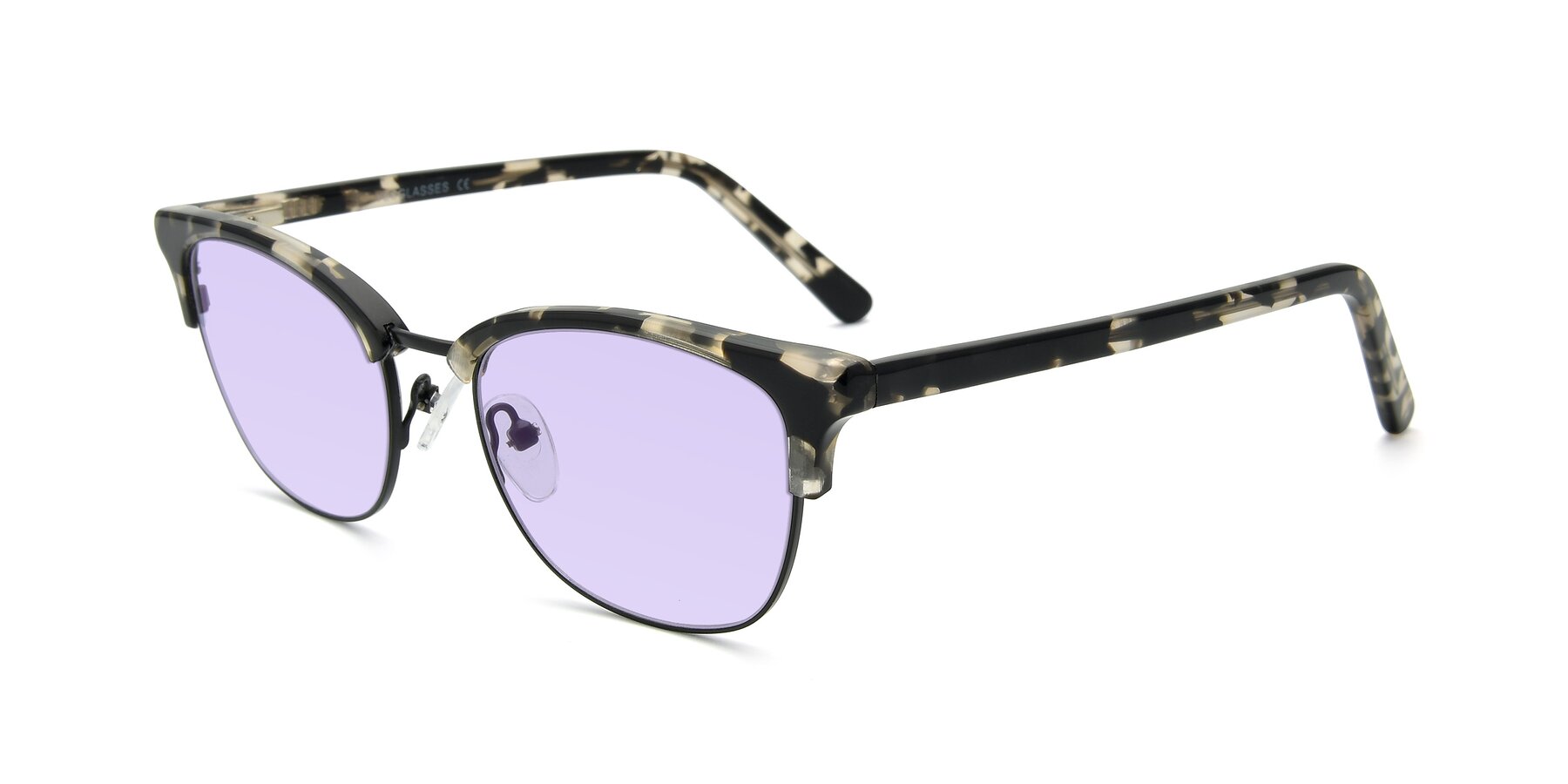 Angle of 17463 in Black-Tortoise with Light Purple Tinted Lenses