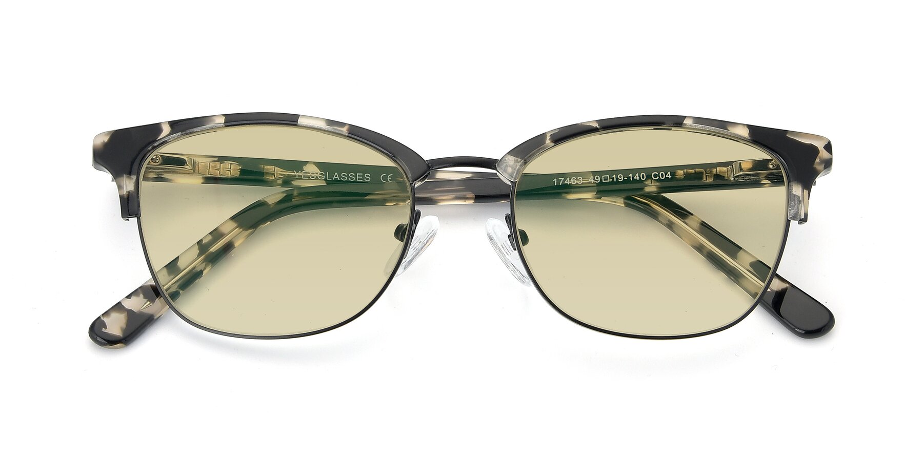 Folded Front of 17463 in Black-Tortoise with Light Champagne Tinted Lenses