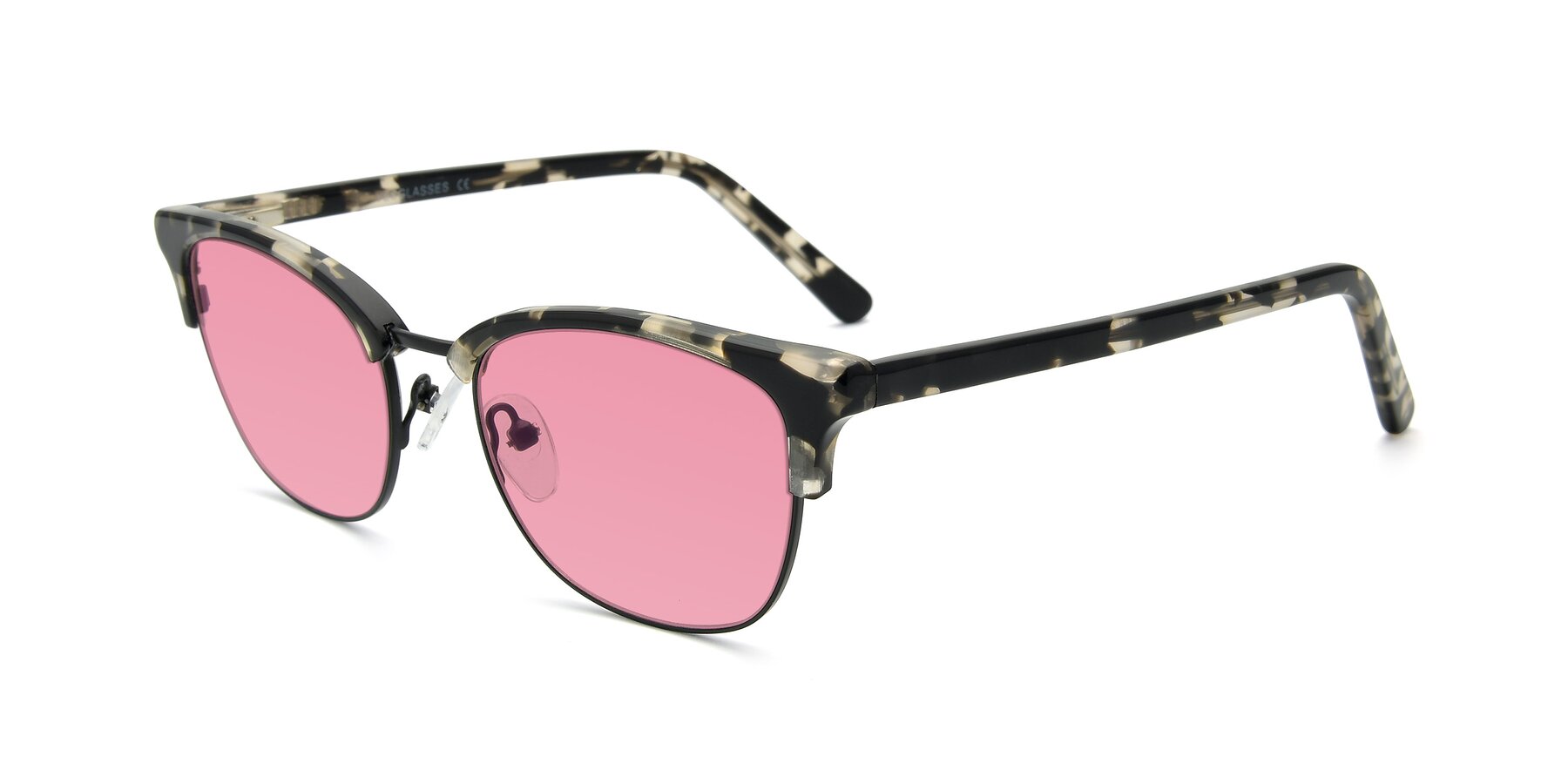 Angle of 17463 in Black-Tortoise with Pink Tinted Lenses