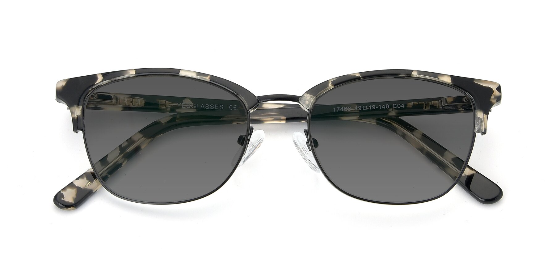 Folded Front of 17463 in Black-Tortoise with Medium Gray Tinted Lenses
