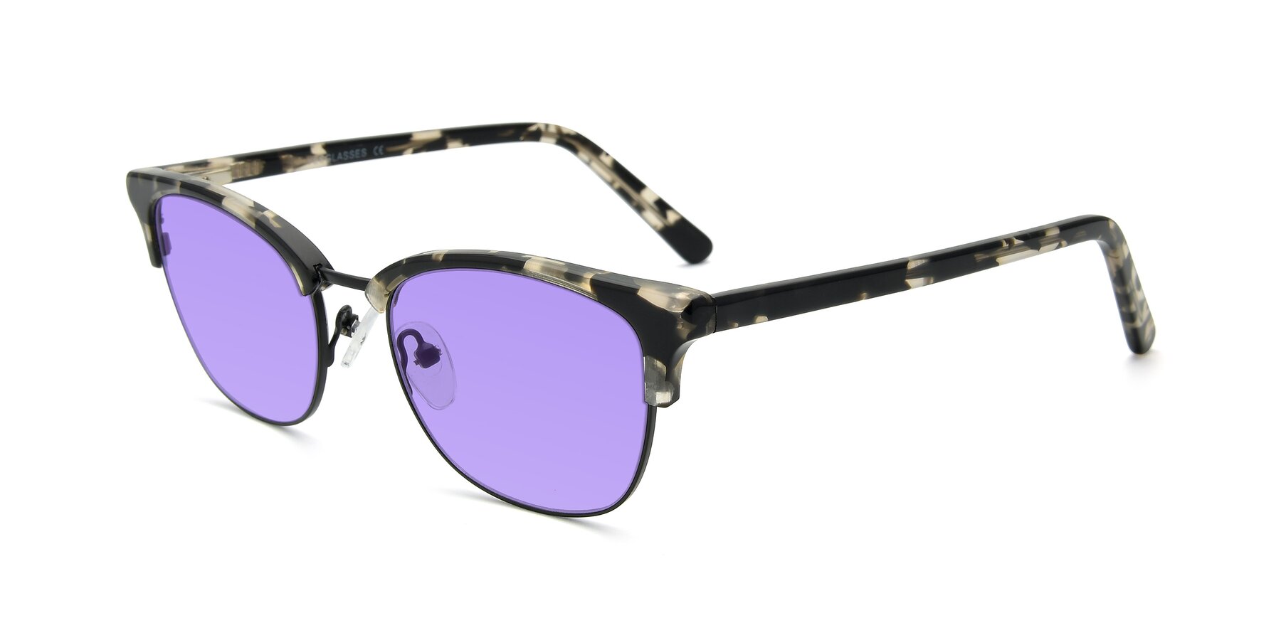 Angle of 17463 in Black-Tortoise with Medium Purple Tinted Lenses