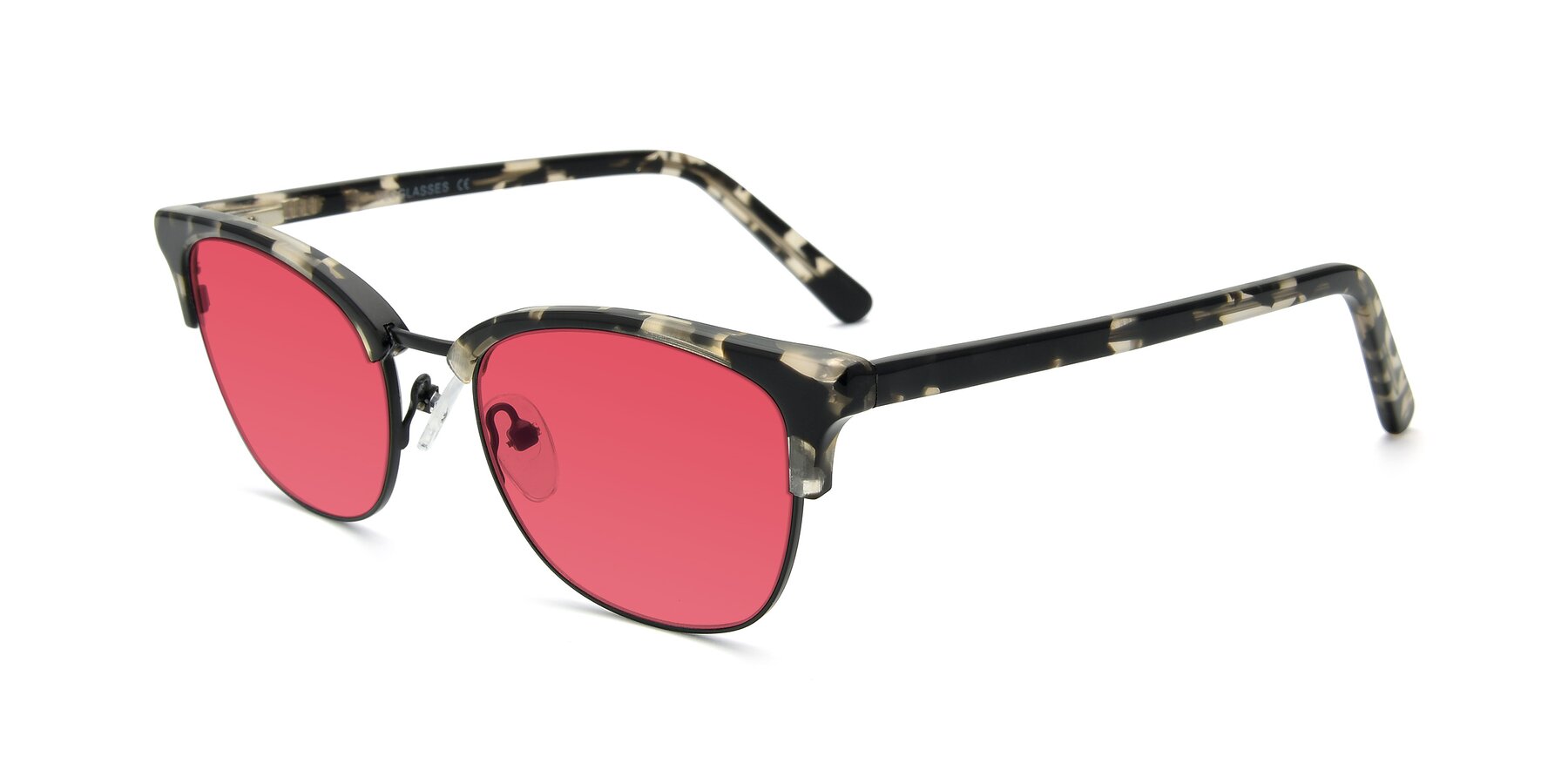 Angle of 17463 in Black-Tortoise with Red Tinted Lenses