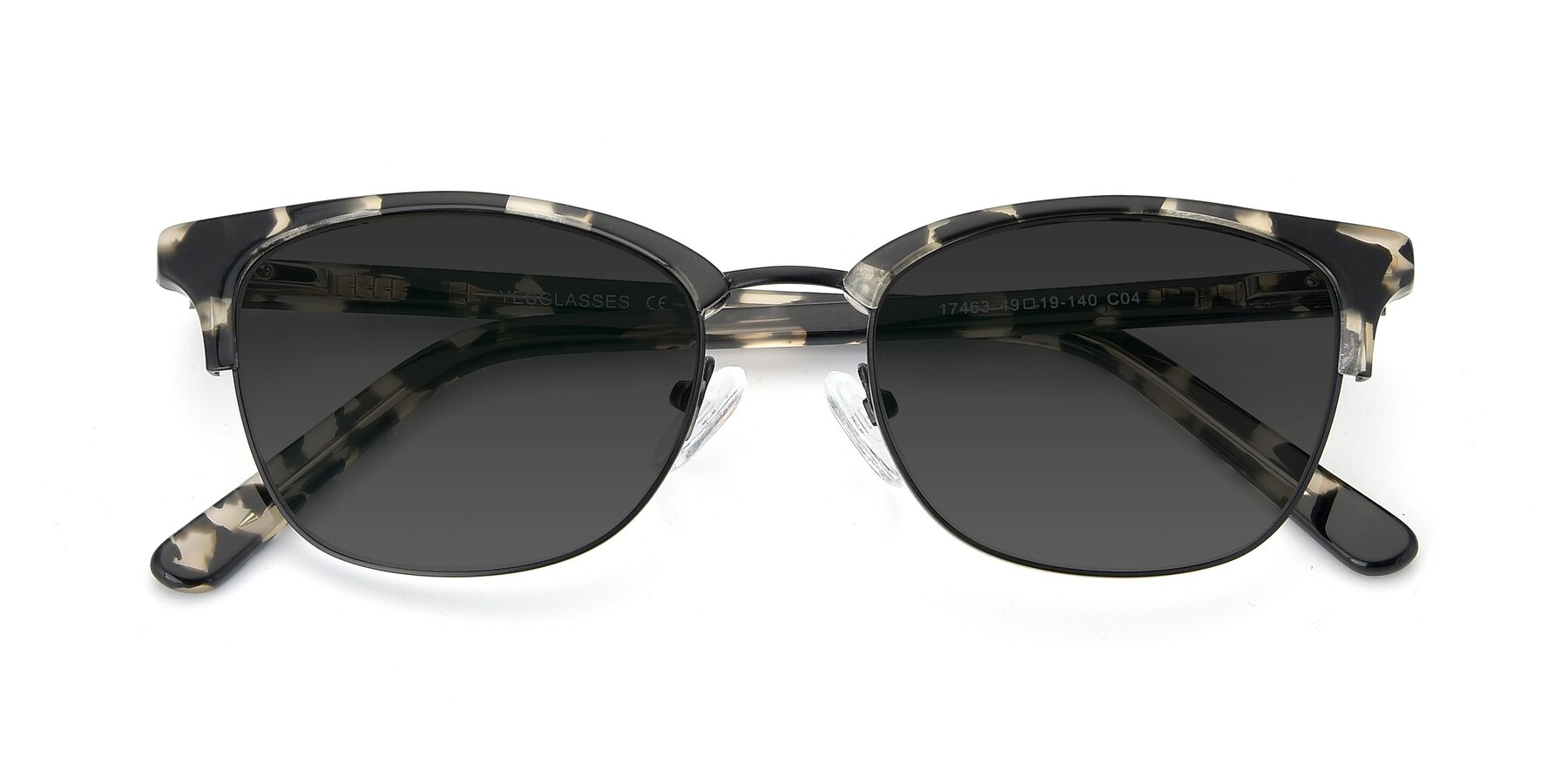 Folded Front of 17463 in Black-Tortoise with Gray Tinted Lenses