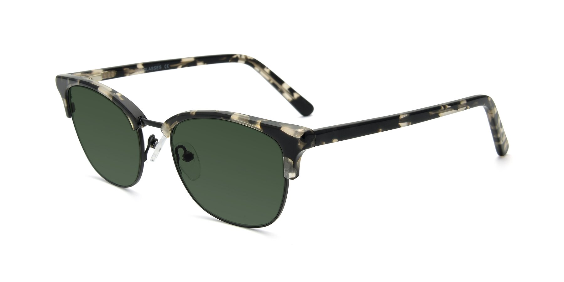 Angle of 17463 in Black-Tortoise with Green Tinted Lenses