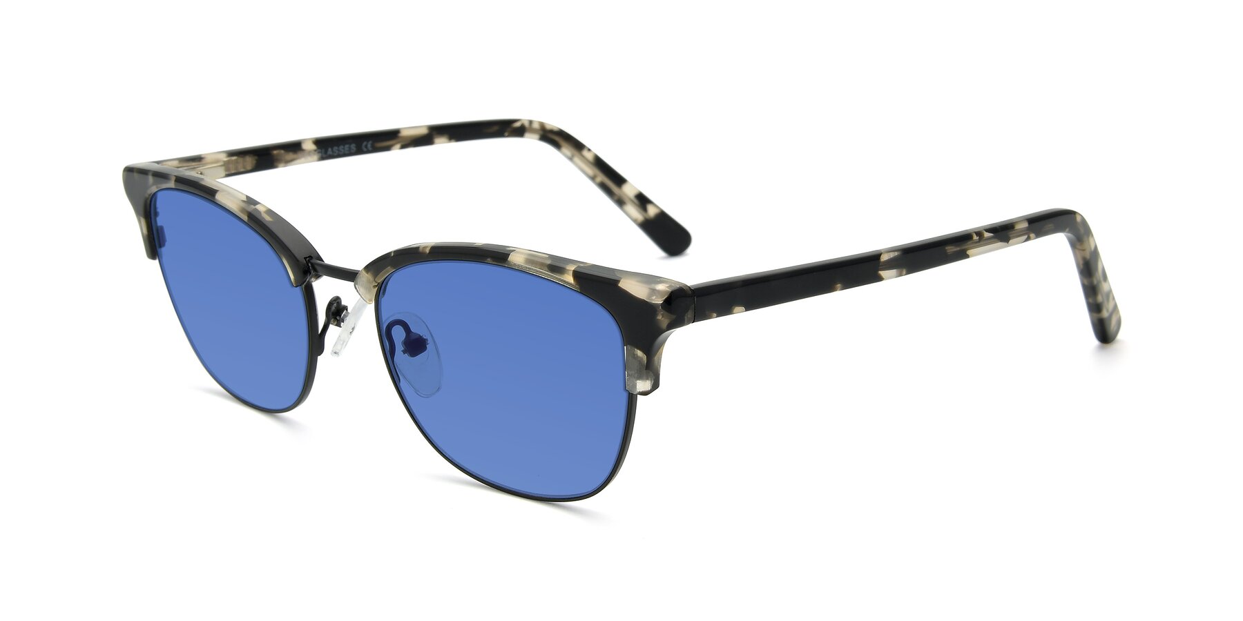 Angle of 17463 in Black-Tortoise with Blue Tinted Lenses