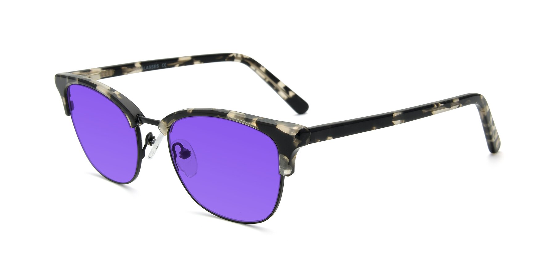 Angle of 17463 in Black-Tortoise with Purple Tinted Lenses