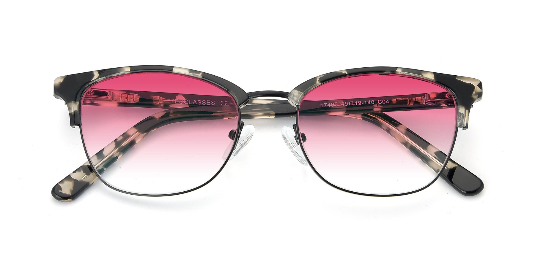 Folded Front of 17463 in Black-Tortoise with Pink Gradient Lenses