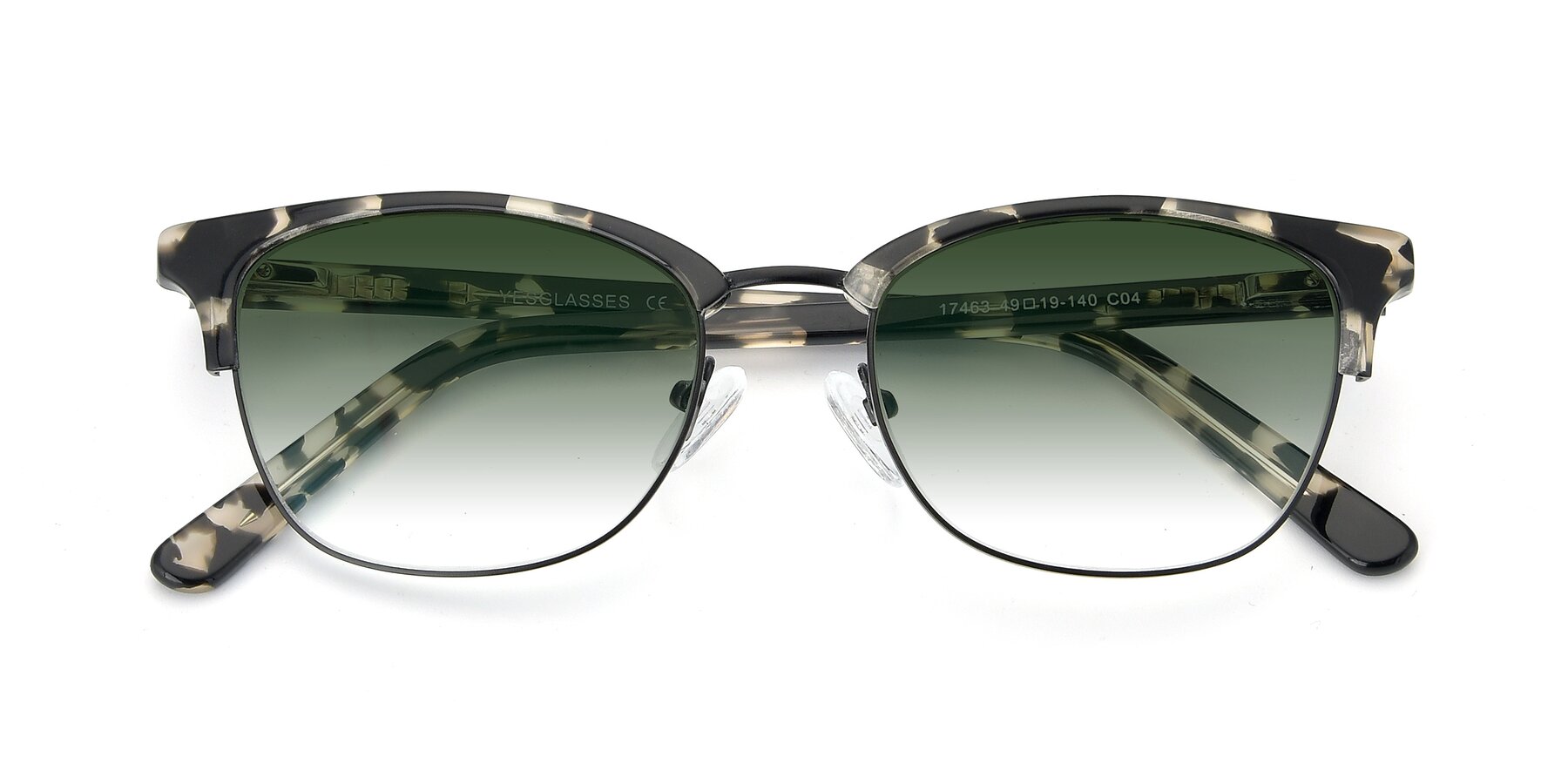 Folded Front of 17463 in Black-Tortoise with Green Gradient Lenses