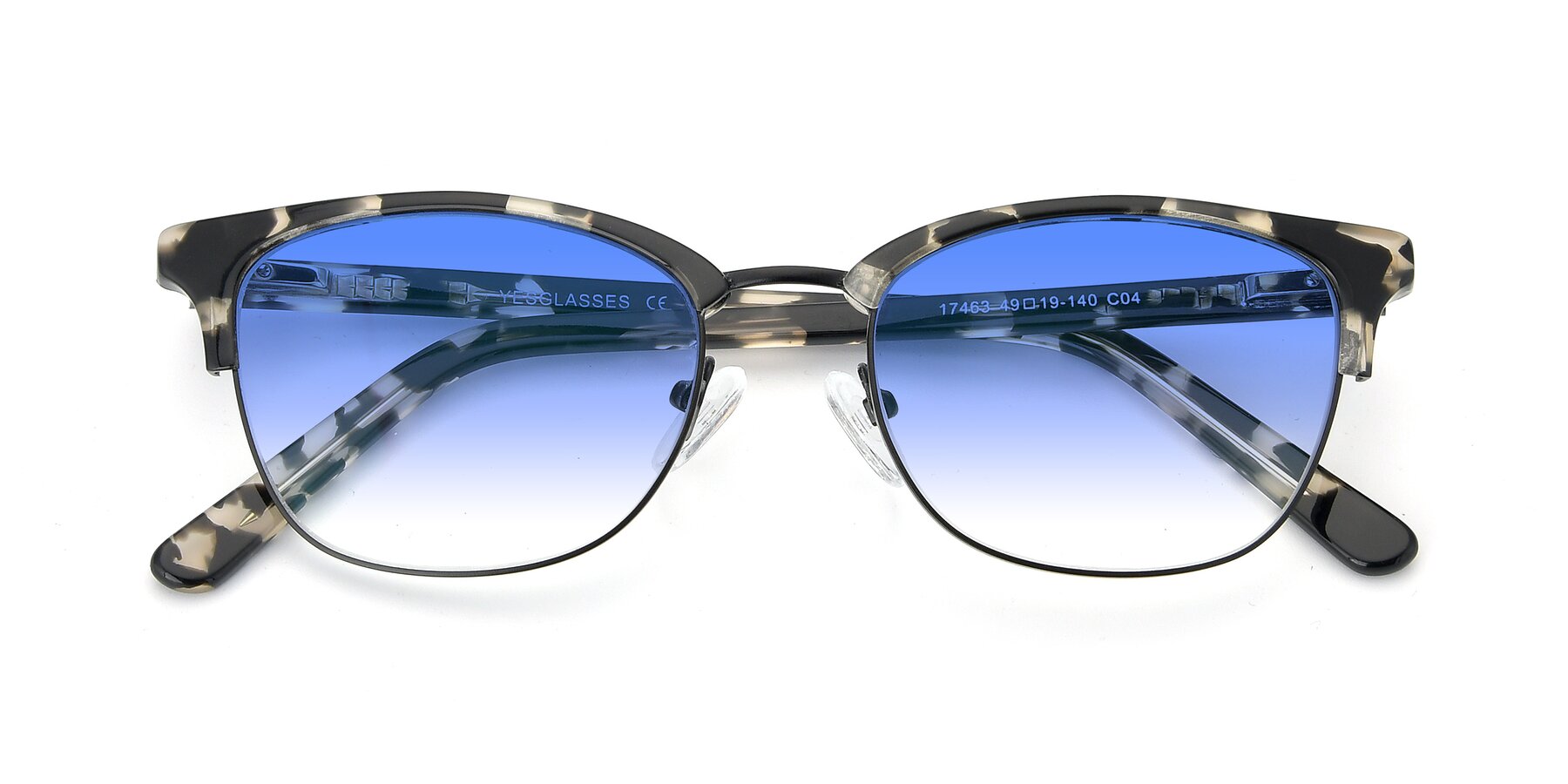 Folded Front of 17463 in Black-Tortoise with Blue Gradient Lenses
