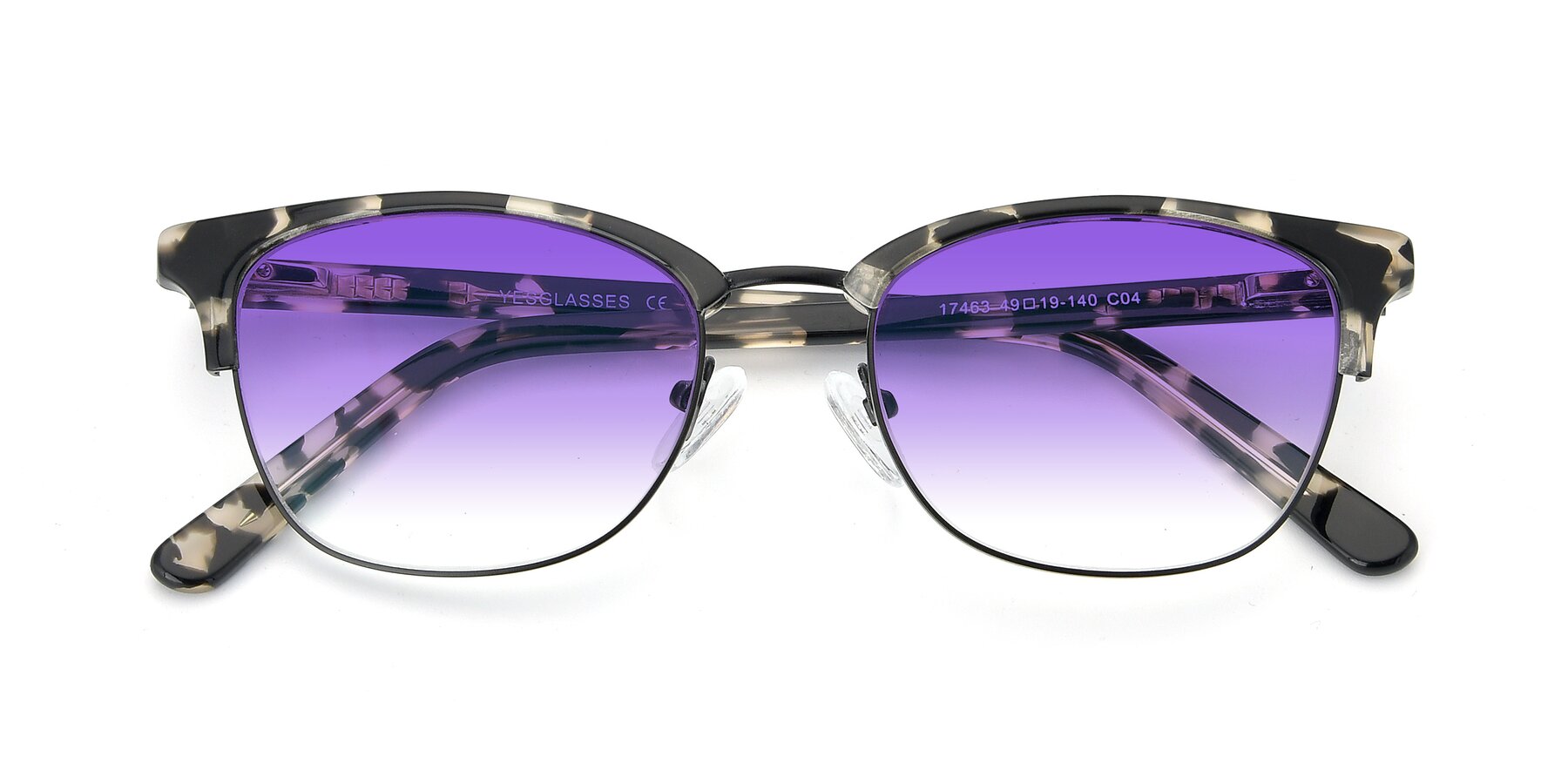 Folded Front of 17463 in Black-Tortoise with Purple Gradient Lenses
