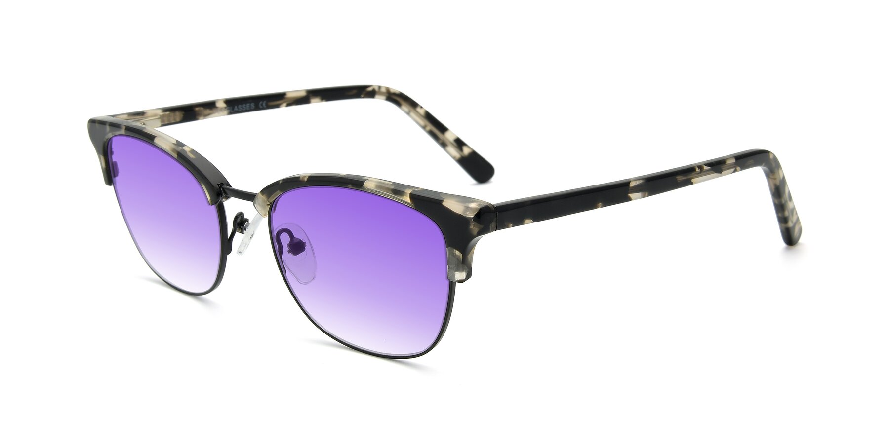 Angle of 17463 in Black-Tortoise with Purple Gradient Lenses