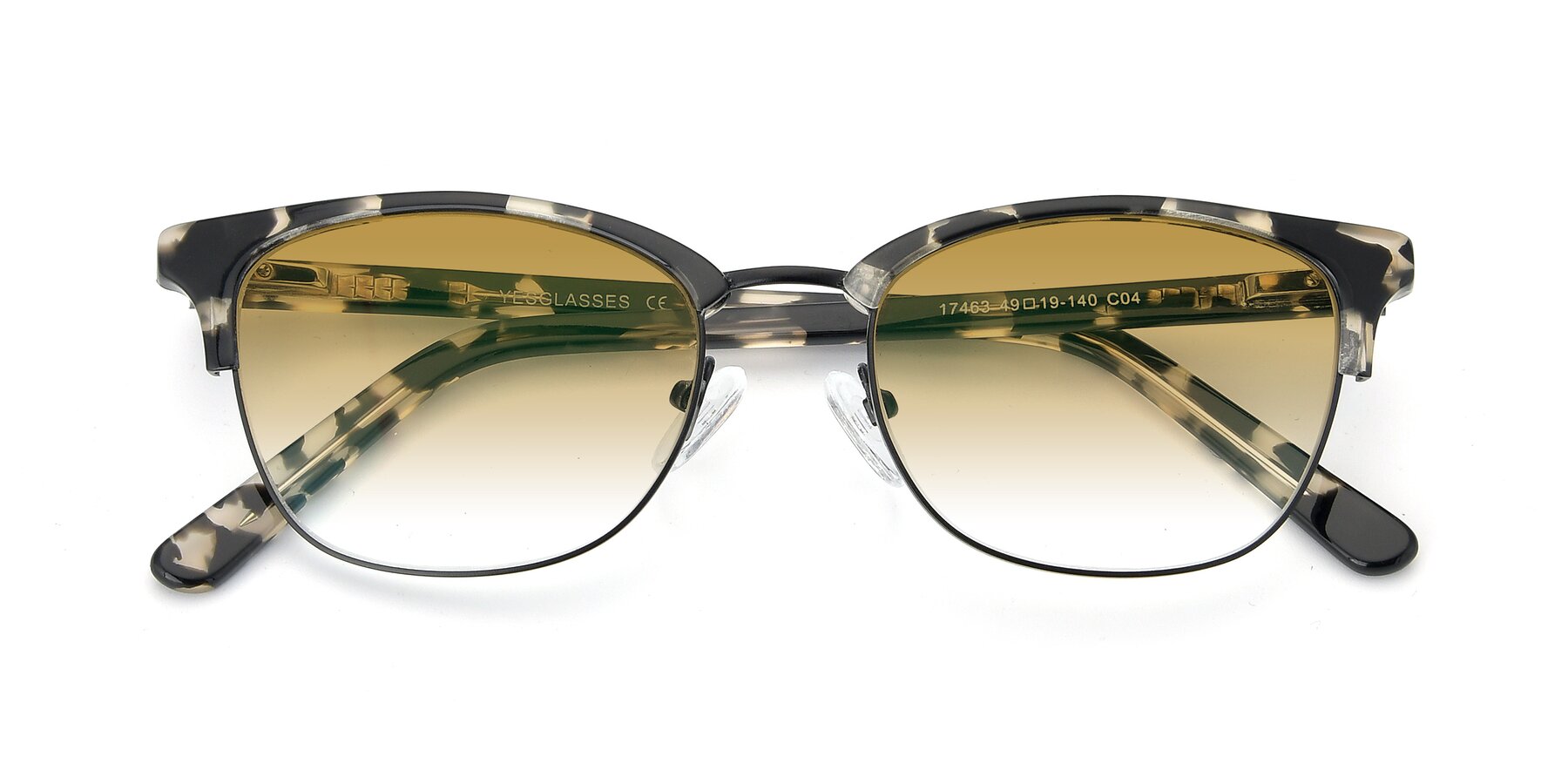 Folded Front of 17463 in Black-Tortoise with Champagne Gradient Lenses