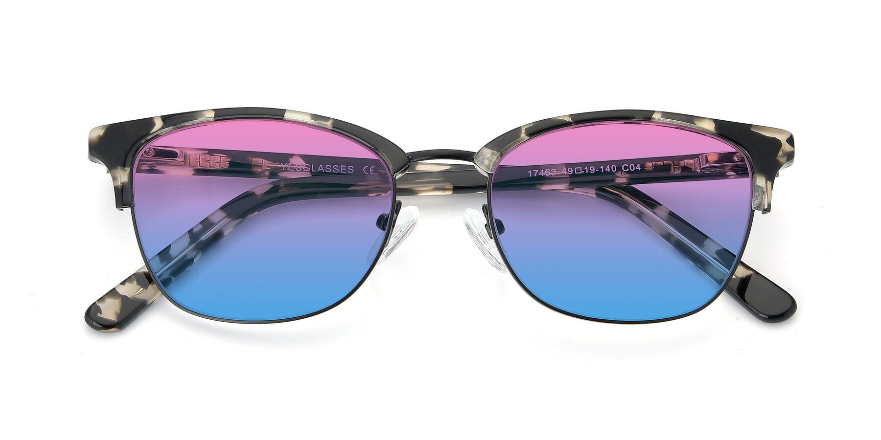 Folded Front of 17463 in Black-Tortoise with Pink / Blue Gradient Lenses
