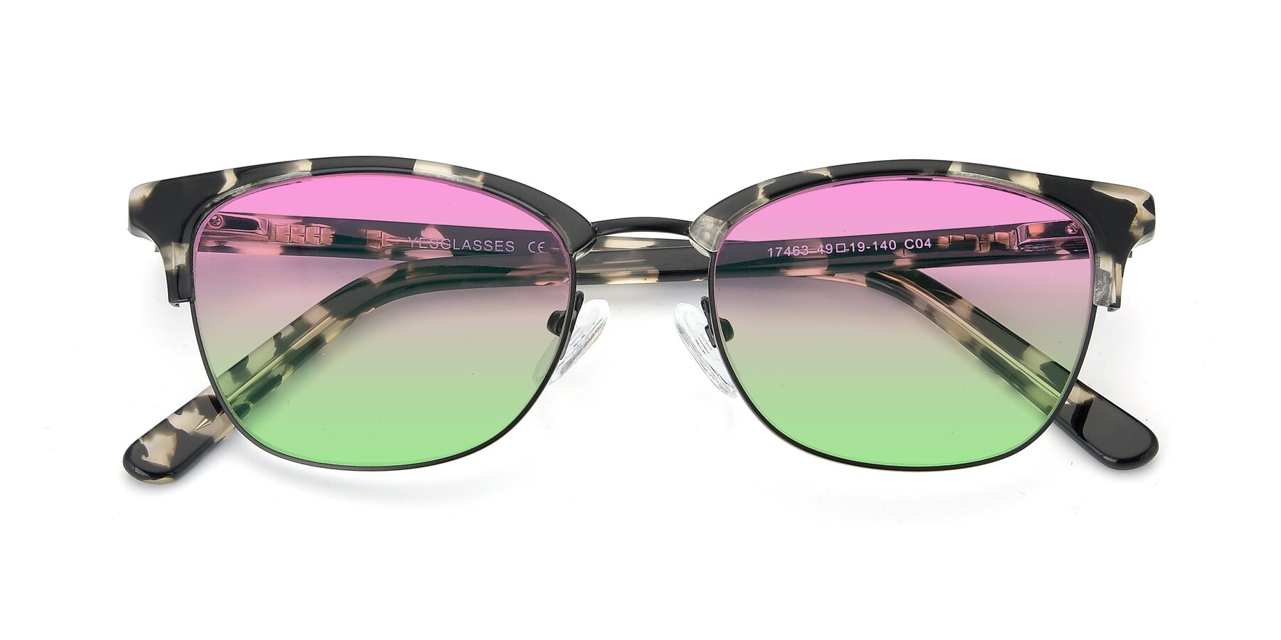Folded Front of 17463 in Black-Tortoise with Pink / Green Gradient Lenses