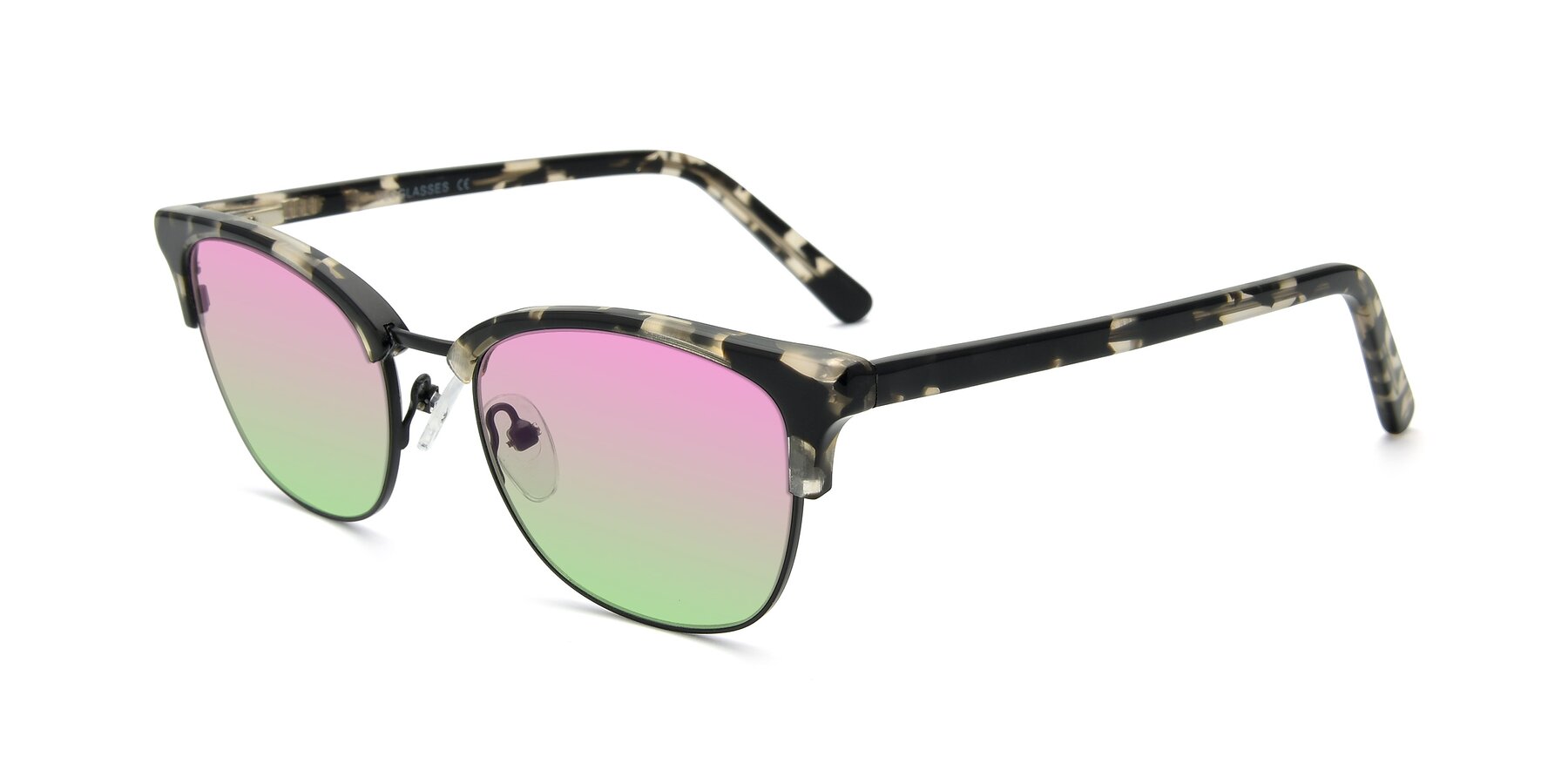 Angle of 17463 in Black-Tortoise with Pink / Green Gradient Lenses